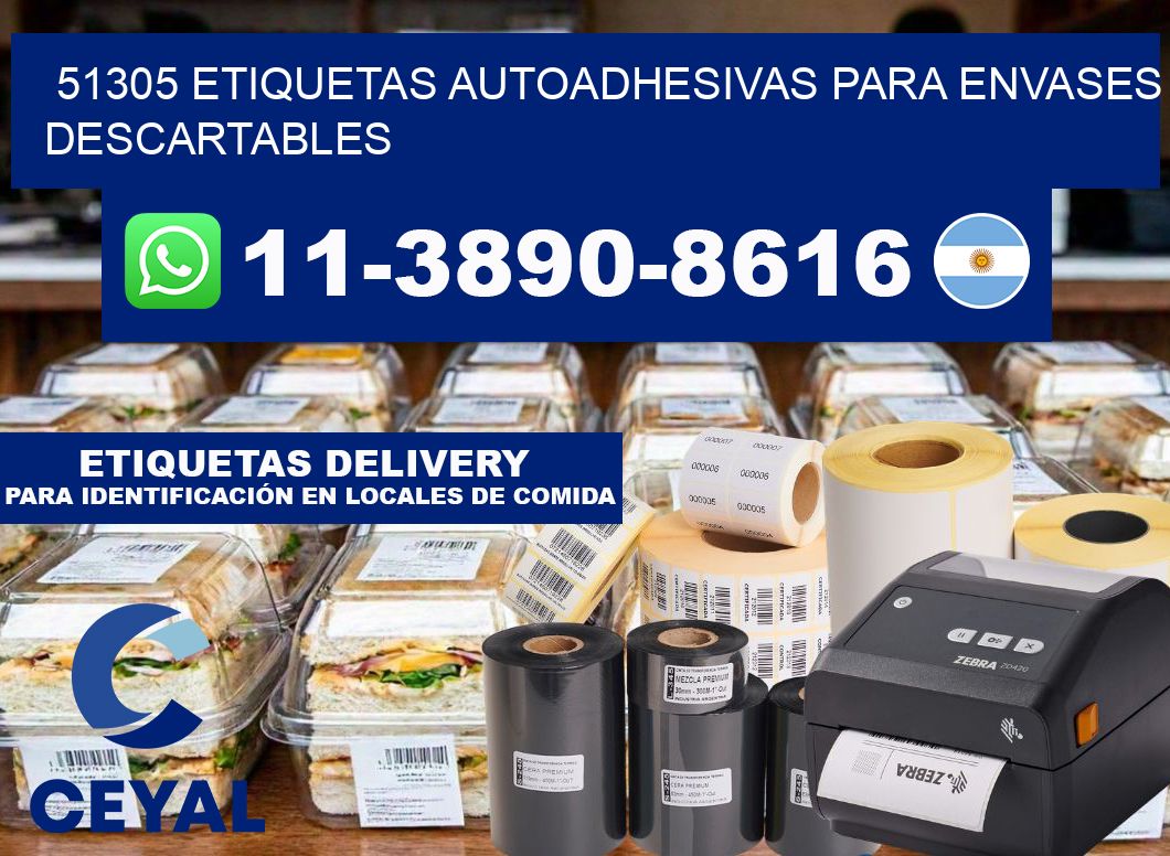 51305 etiquetas autoadhesivas para envases descartables