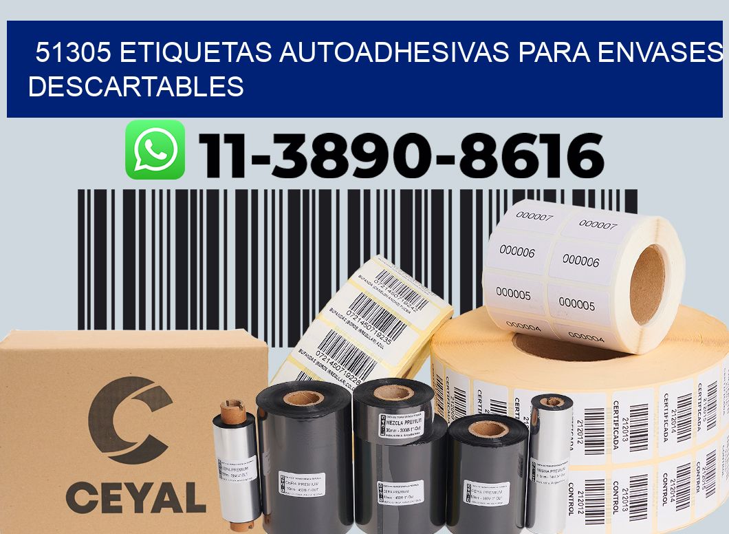 51305 etiquetas autoadhesivas para envases descartables