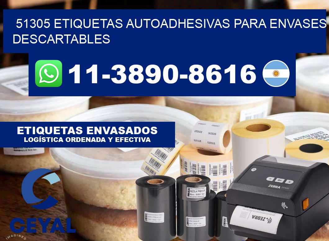51305 etiquetas autoadhesivas para envases descartables