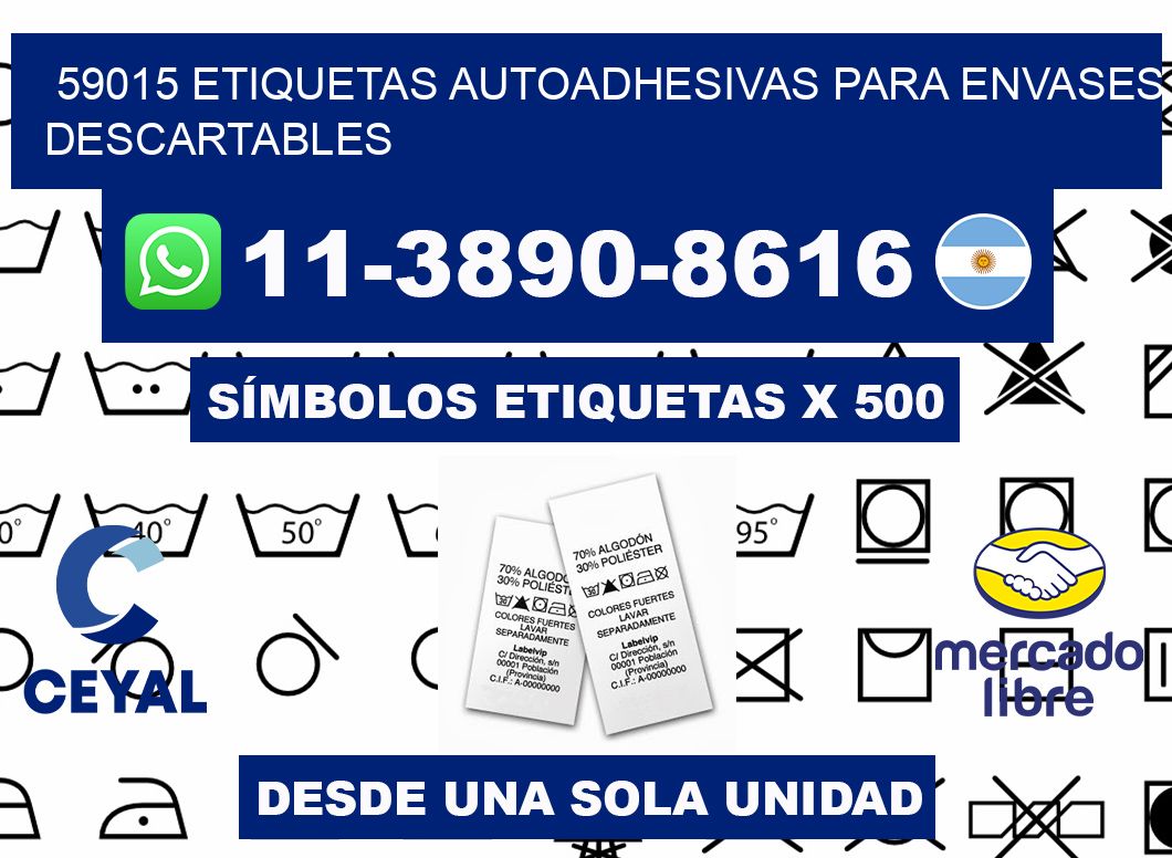 59015 etiquetas autoadhesivas para envases descartables