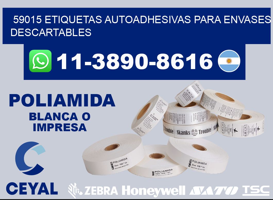 59015 etiquetas autoadhesivas para envases descartables