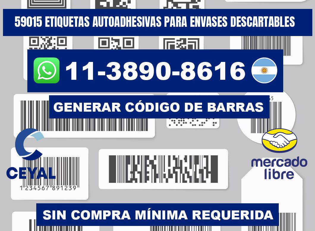59015 etiquetas autoadhesivas para envases descartables
