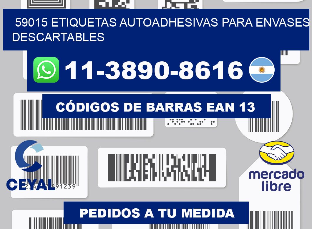 59015 etiquetas autoadhesivas para envases descartables