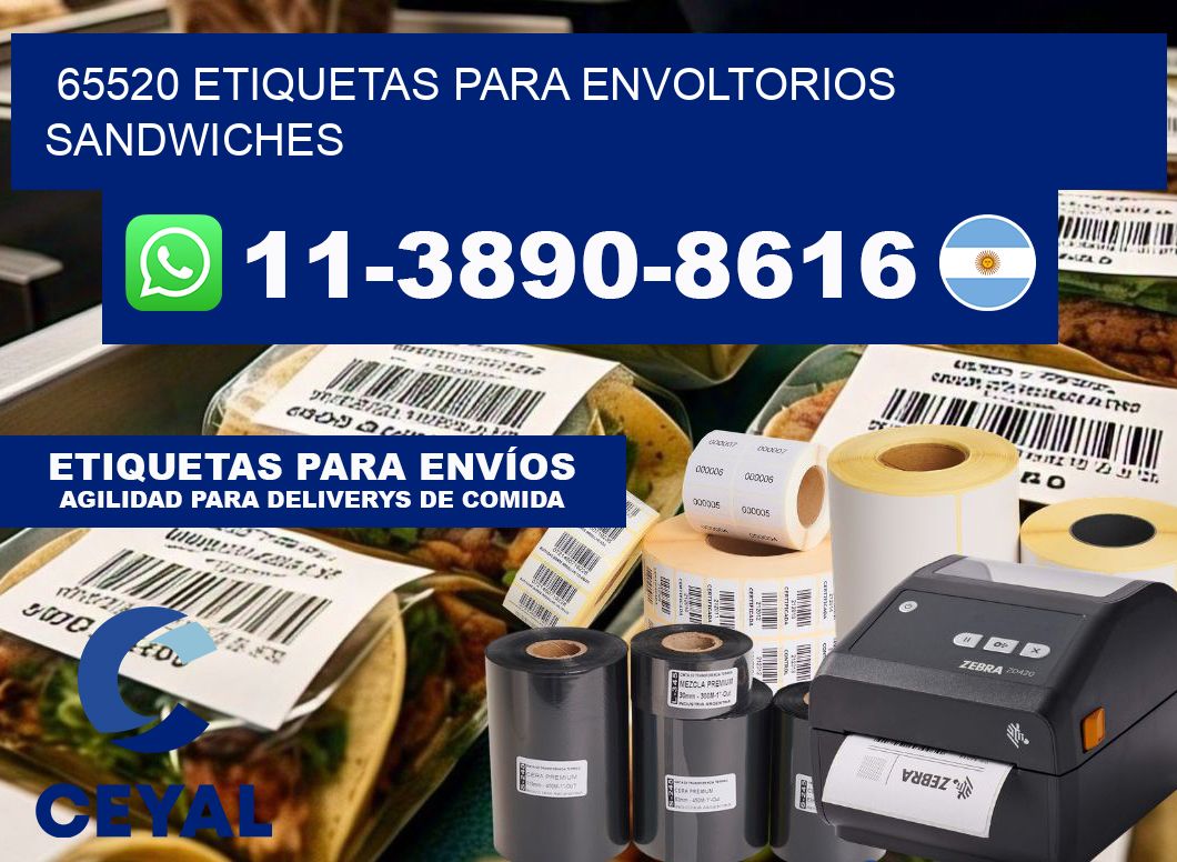 65520 etiquetas para envoltorios sandwiches