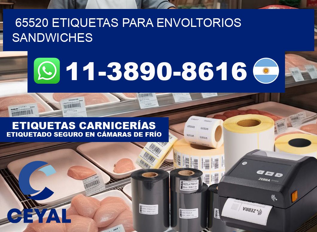 65520 etiquetas para envoltorios sandwiches