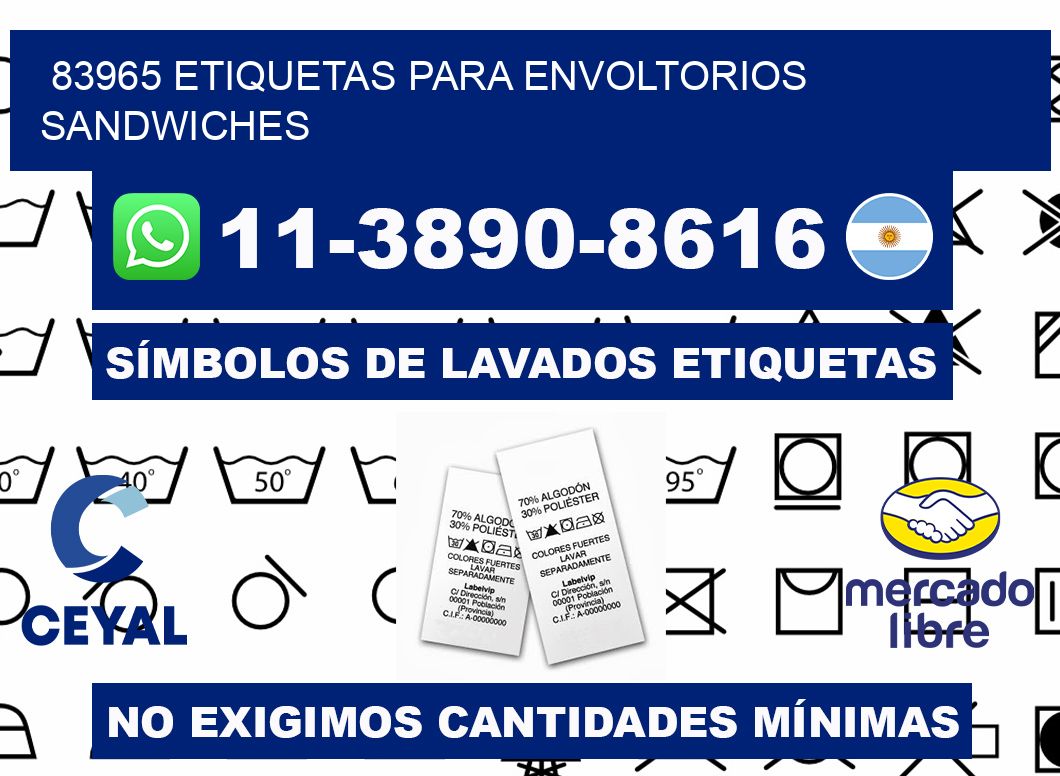 83965 etiquetas para envoltorios sandwiches
