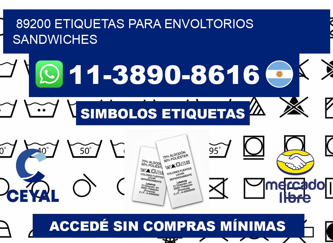 89200 etiquetas para envoltorios sandwiches