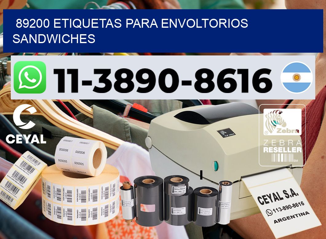 89200 etiquetas para envoltorios sandwiches