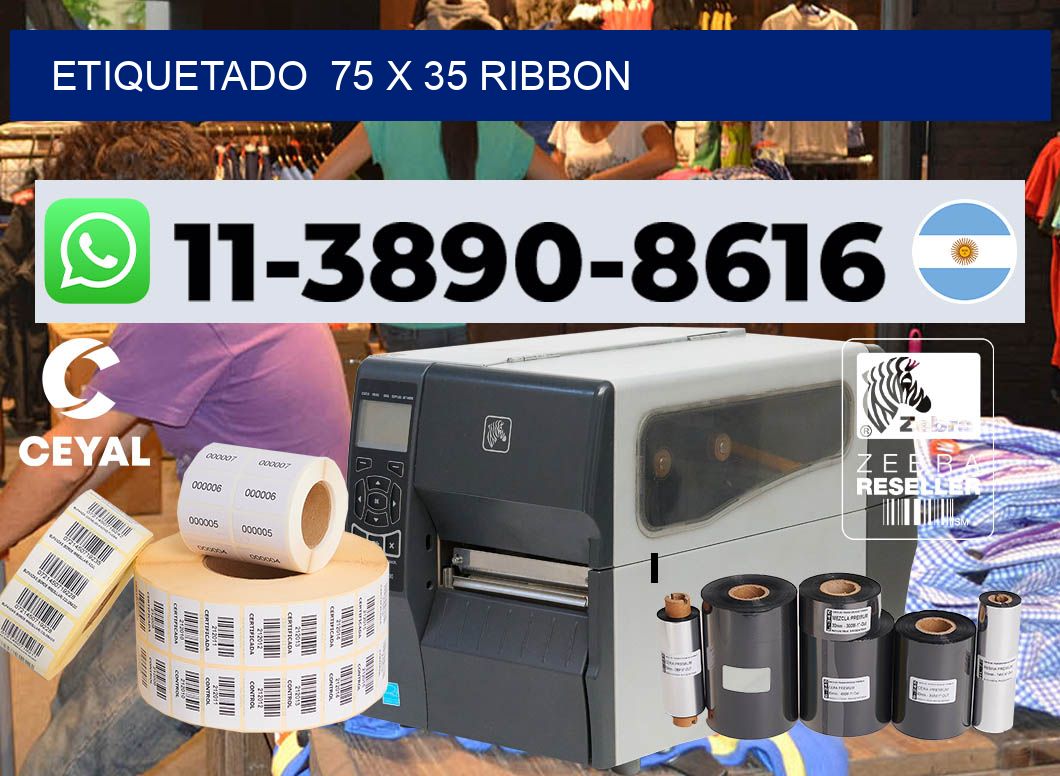 Etiquetado  75 x 35 ribbon