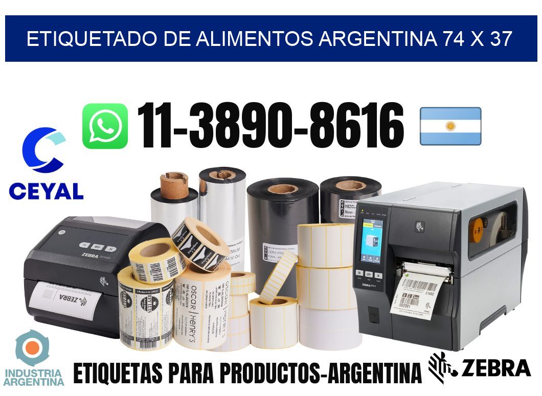 Etiquetado de alimentos Argentina 74 x 37