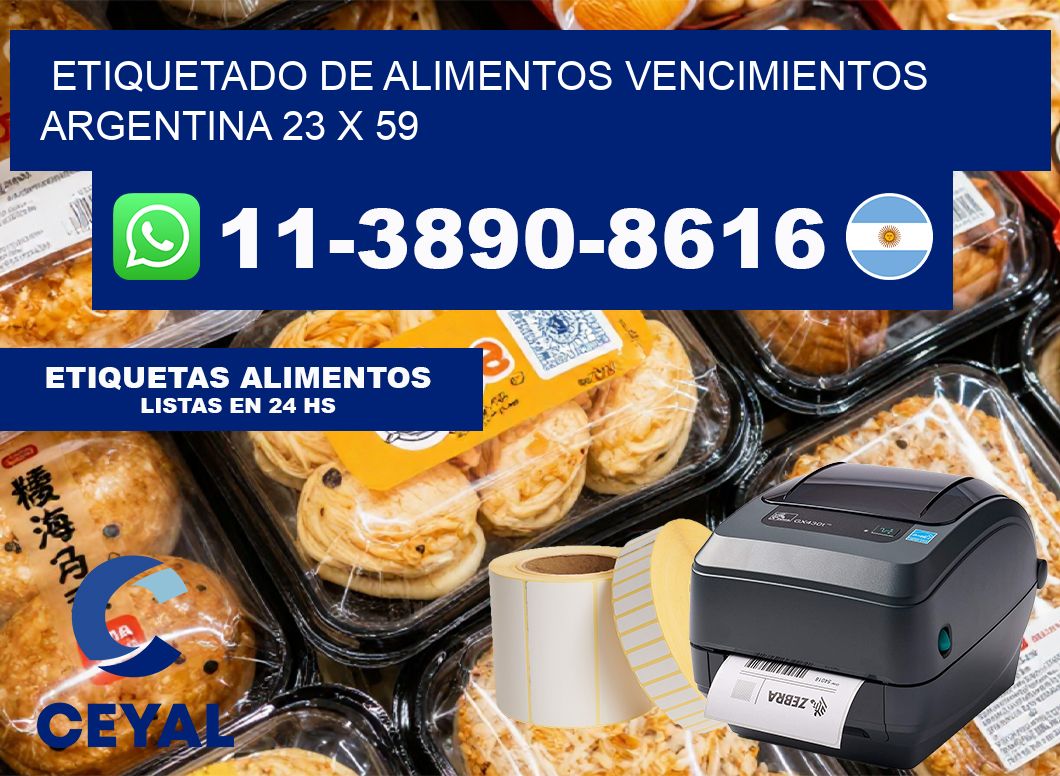 Etiquetado de alimentos vencimientos Argentina 23 x 59
