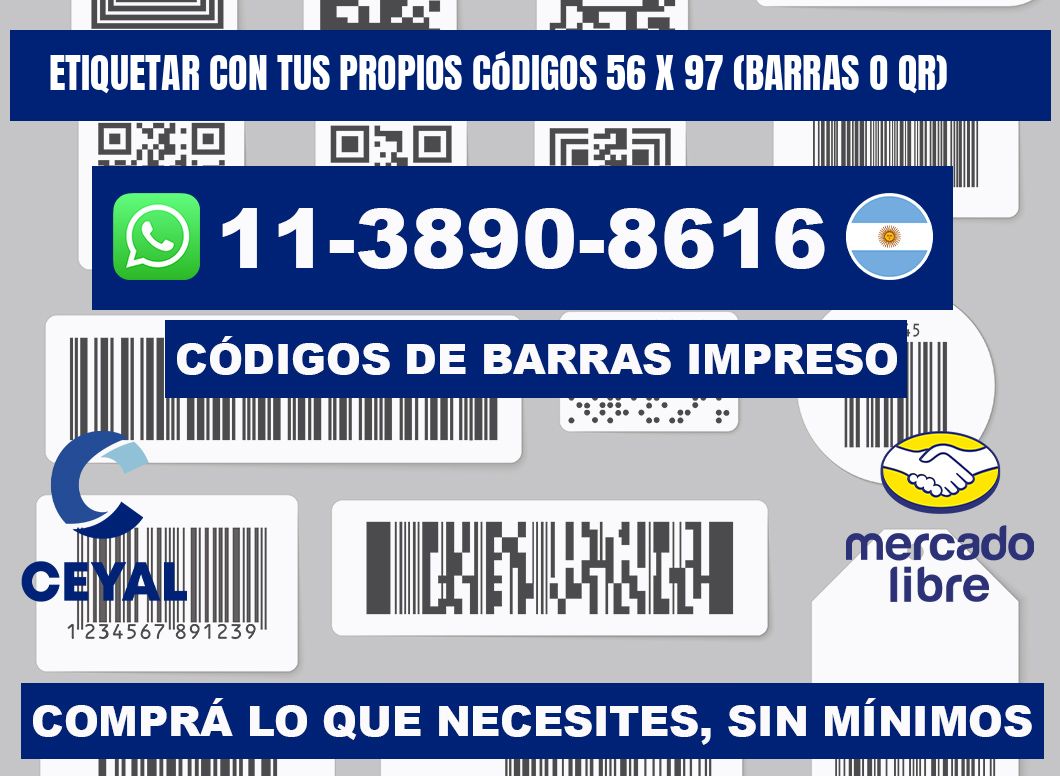 Etiquetar con tus propios códigos 56 x 97 (barras o QR)
