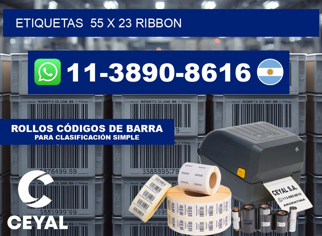 Etiquetas  55 x 23 ribbon