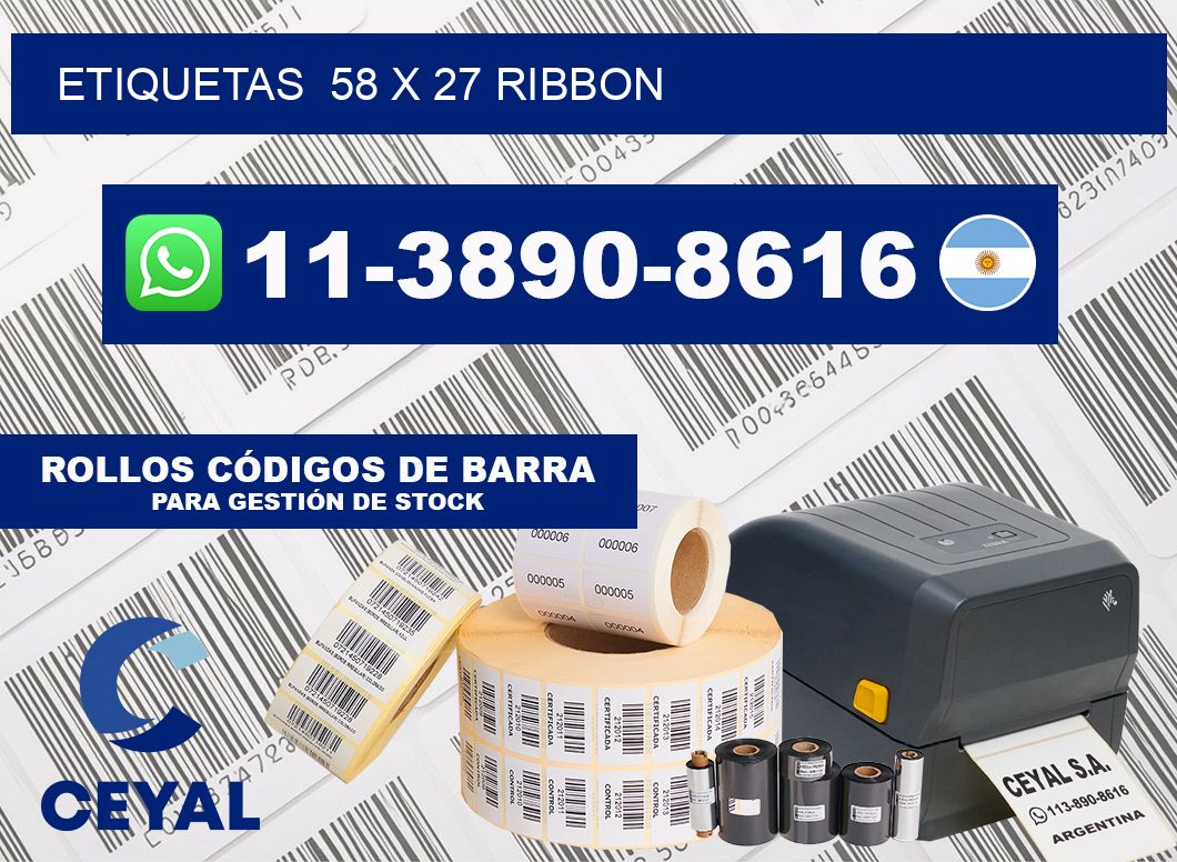 Etiquetas  58 x 27 ribbon