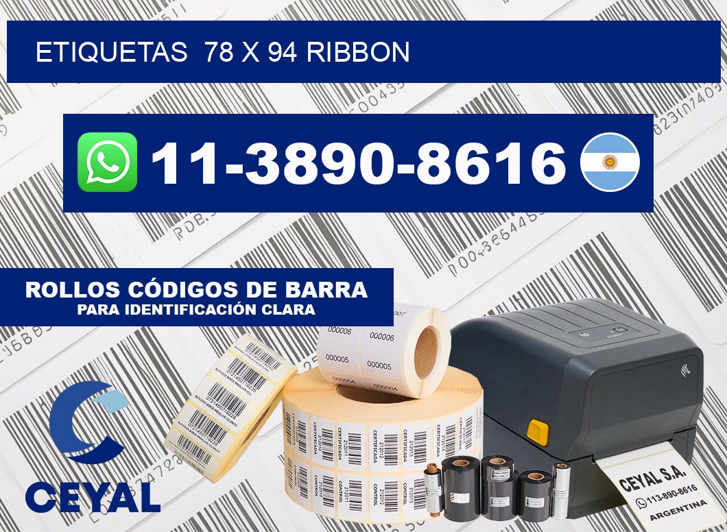 Etiquetas  78 x 94 ribbon