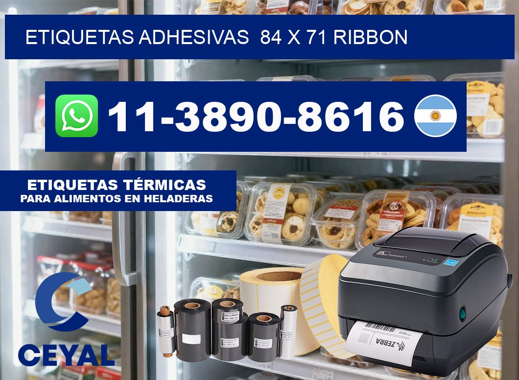 Etiquetas adhesivas  84 x 71 ribbon