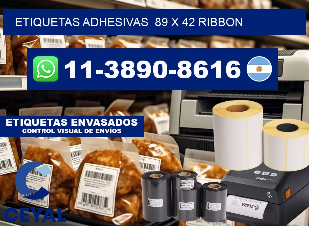 Etiquetas adhesivas  89 x 42 ribbon