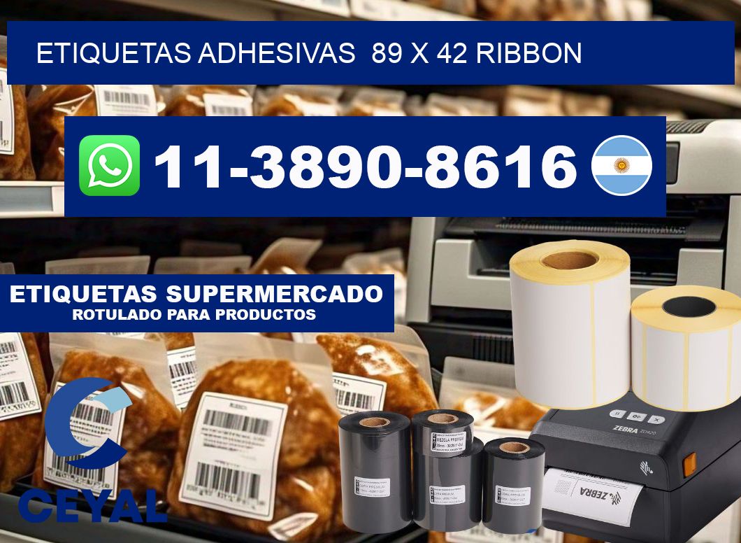 Etiquetas adhesivas  89 x 42 ribbon