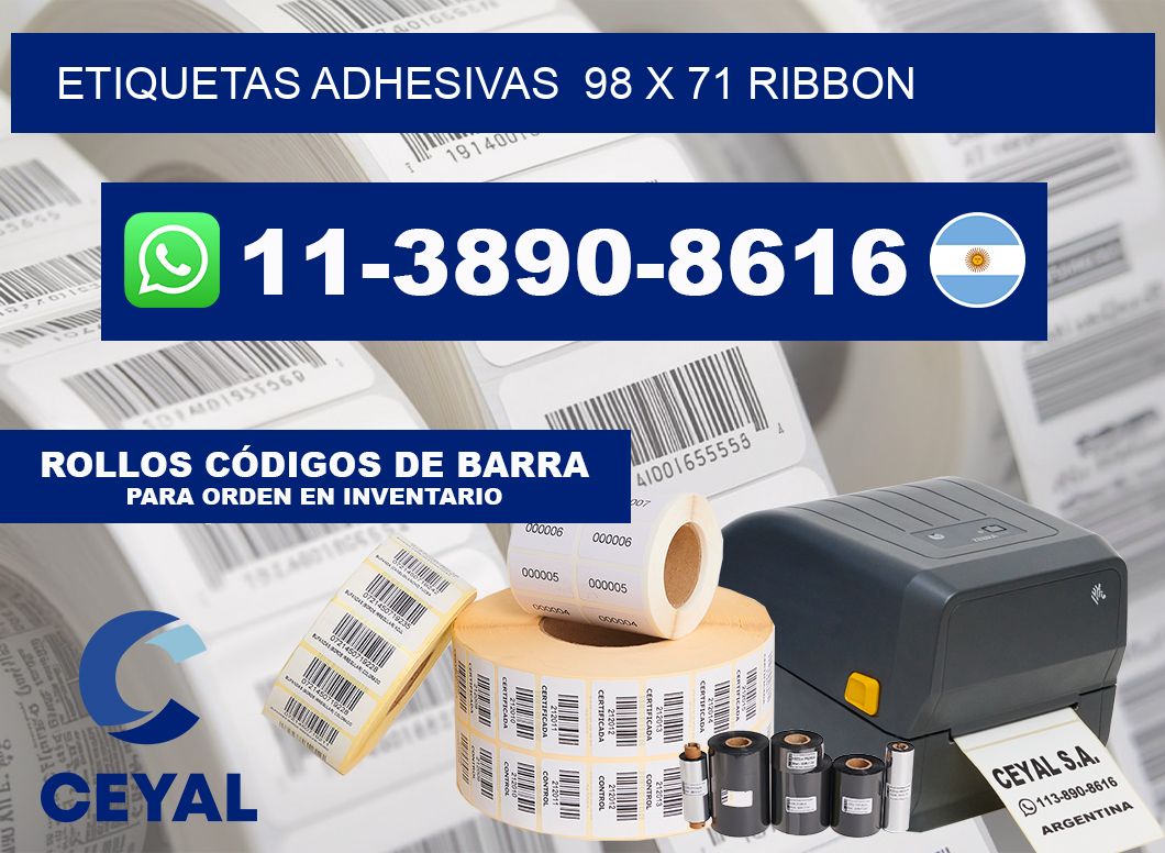 Etiquetas adhesivas  98 x 71 ribbon
