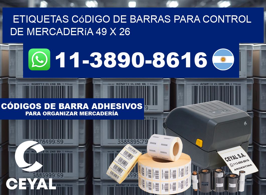 Etiquetas código de barras para control de mercadería 49 x 26