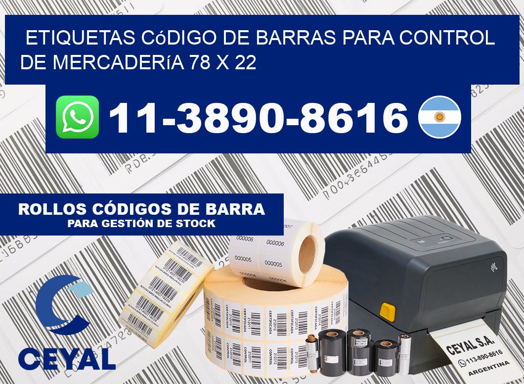 Etiquetas código de barras para control de mercadería 78 x 22