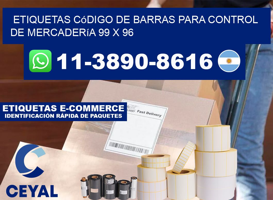 Etiquetas código de barras para control de mercadería 99 x 96