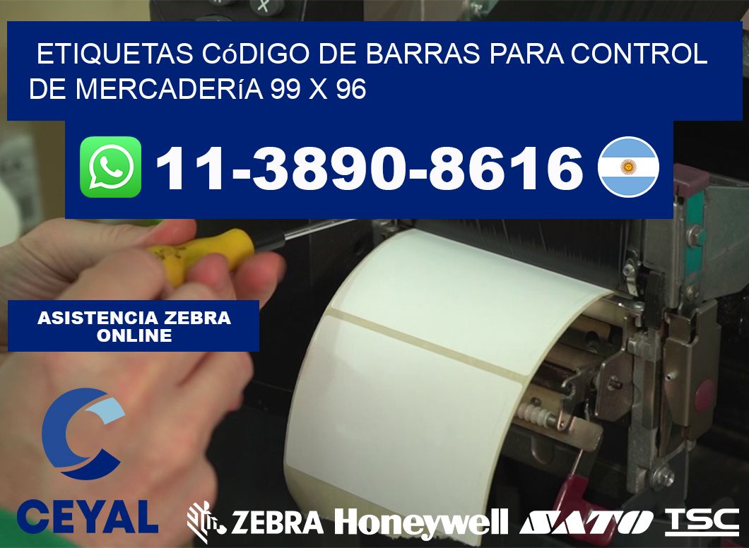 Etiquetas código de barras para control de mercadería 99 x 96