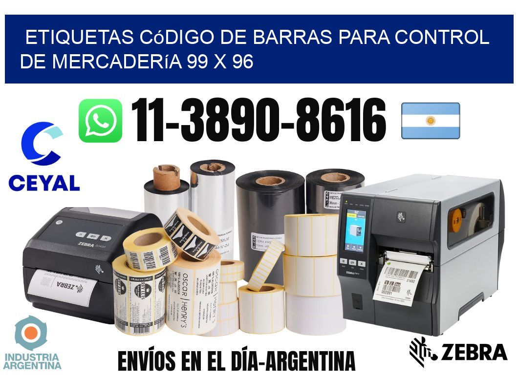 Etiquetas código de barras para control de mercadería 99 x 96