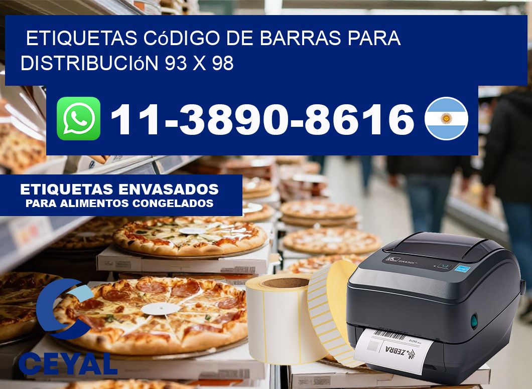 Etiquetas código de barras para distribución 93 x 98