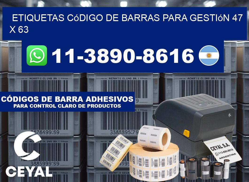 Etiquetas código de barras para gestión 47 x 63