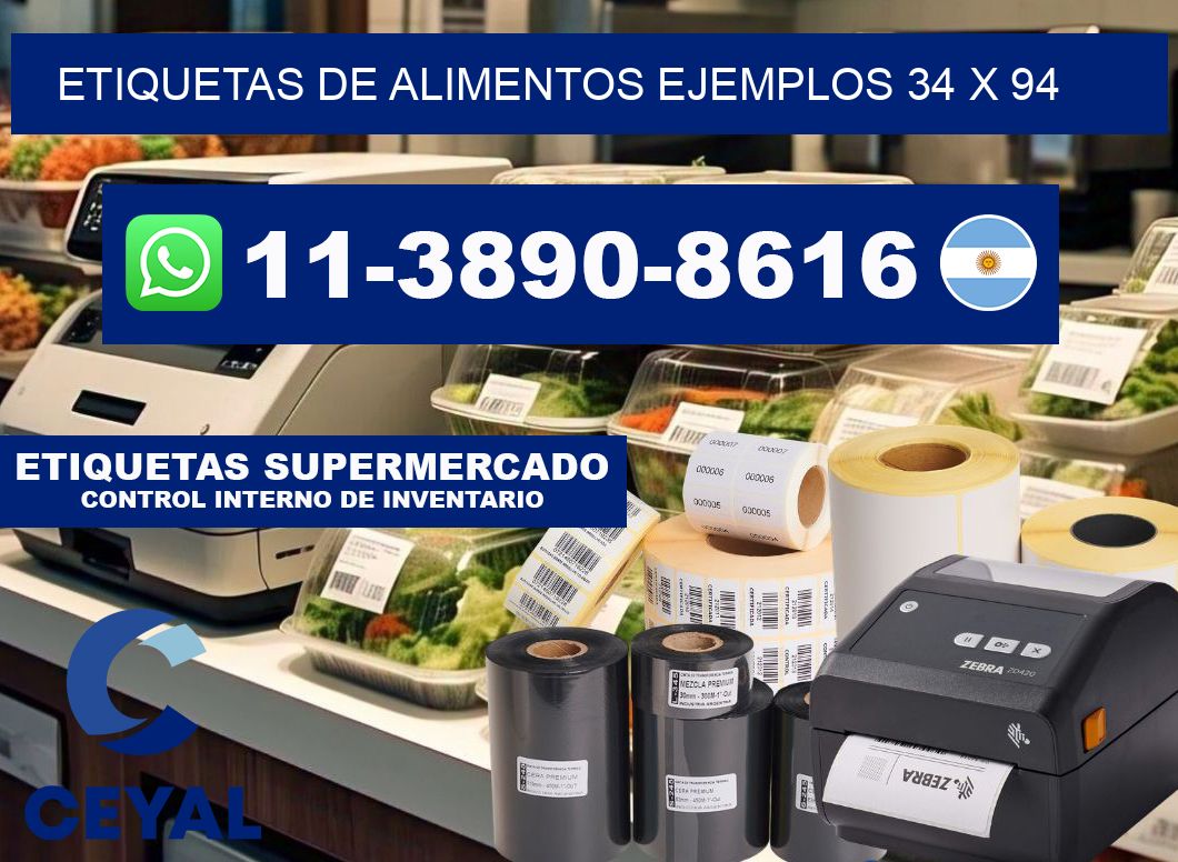 Etiquetas de alimentos ejemplos 34 x 94