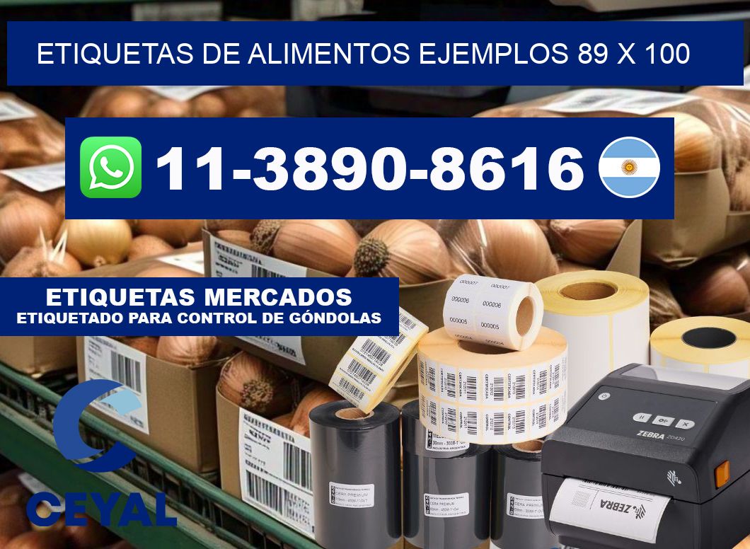 Etiquetas de alimentos ejemplos 89 x 100