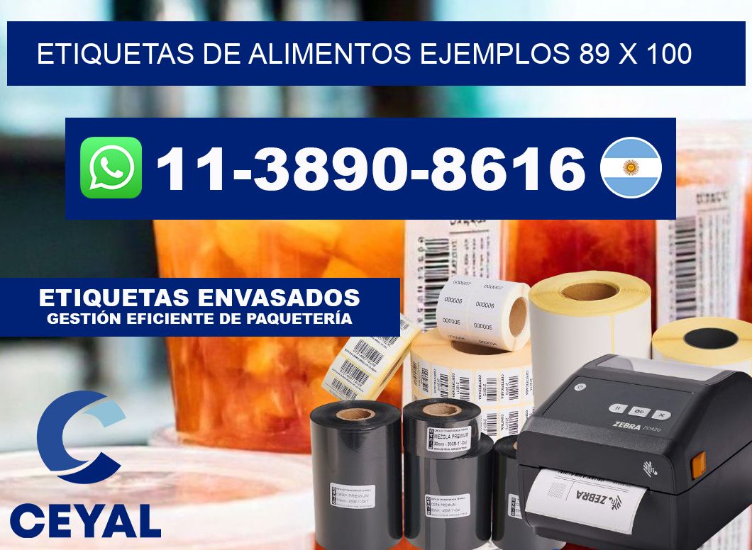 Etiquetas de alimentos ejemplos 89 x 100