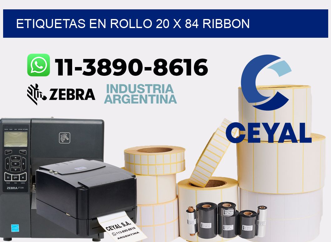 Etiquetas en rollo 20 x 84 ribbon