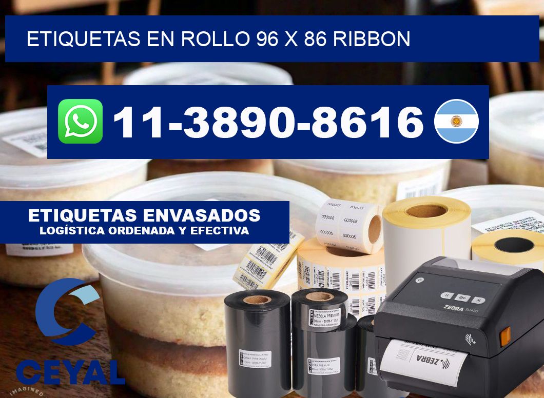 Etiquetas en rollo 96 x 86 ribbon