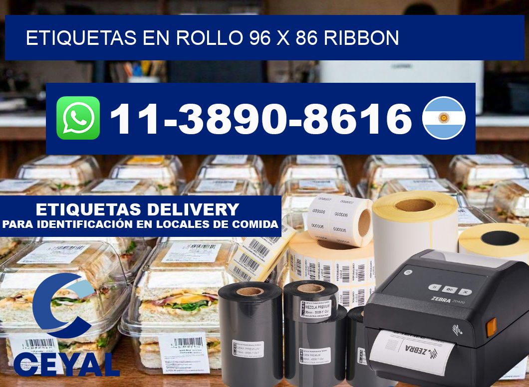 Etiquetas en rollo 96 x 86 ribbon