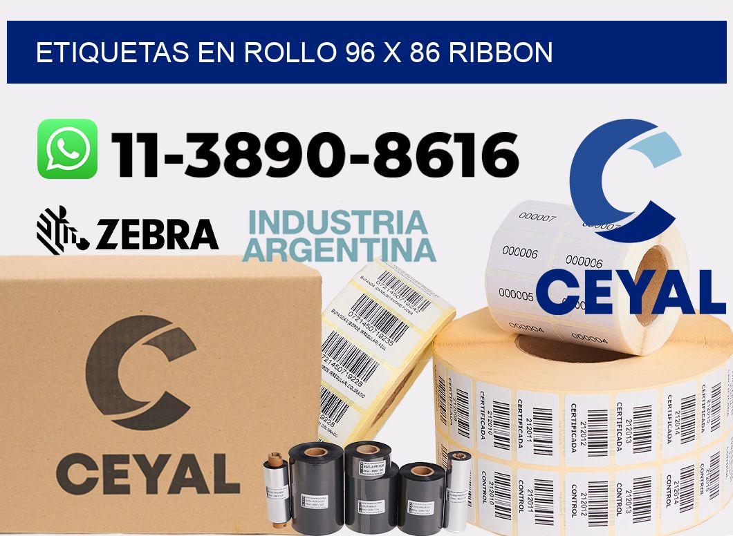 Etiquetas en rollo 96 x 86 ribbon