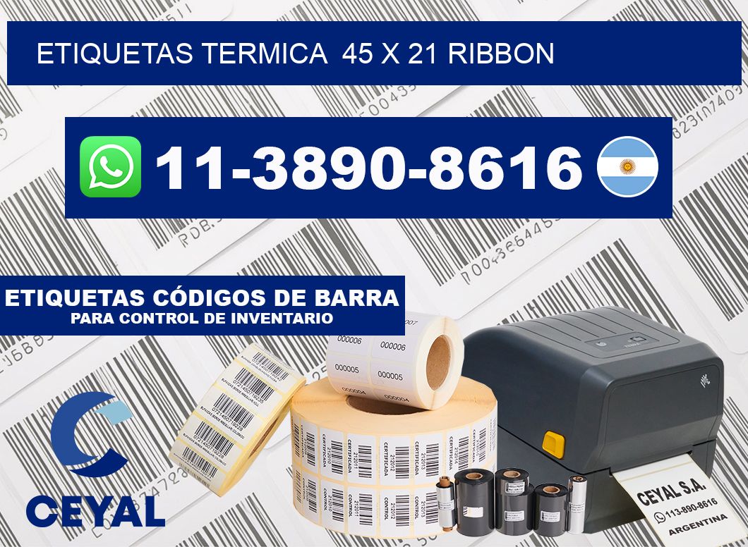 Etiquetas termica  45 x 21 ribbon