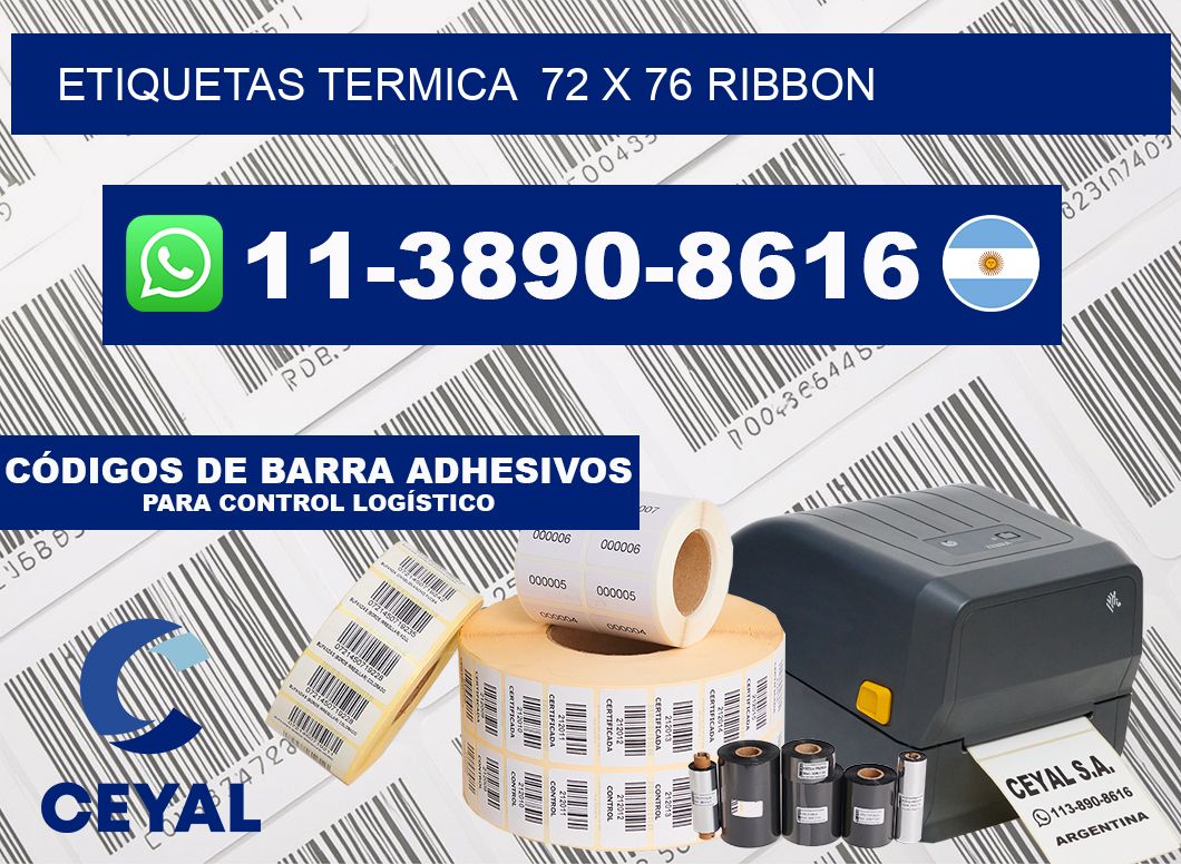 Etiquetas termica  72 x 76 ribbon