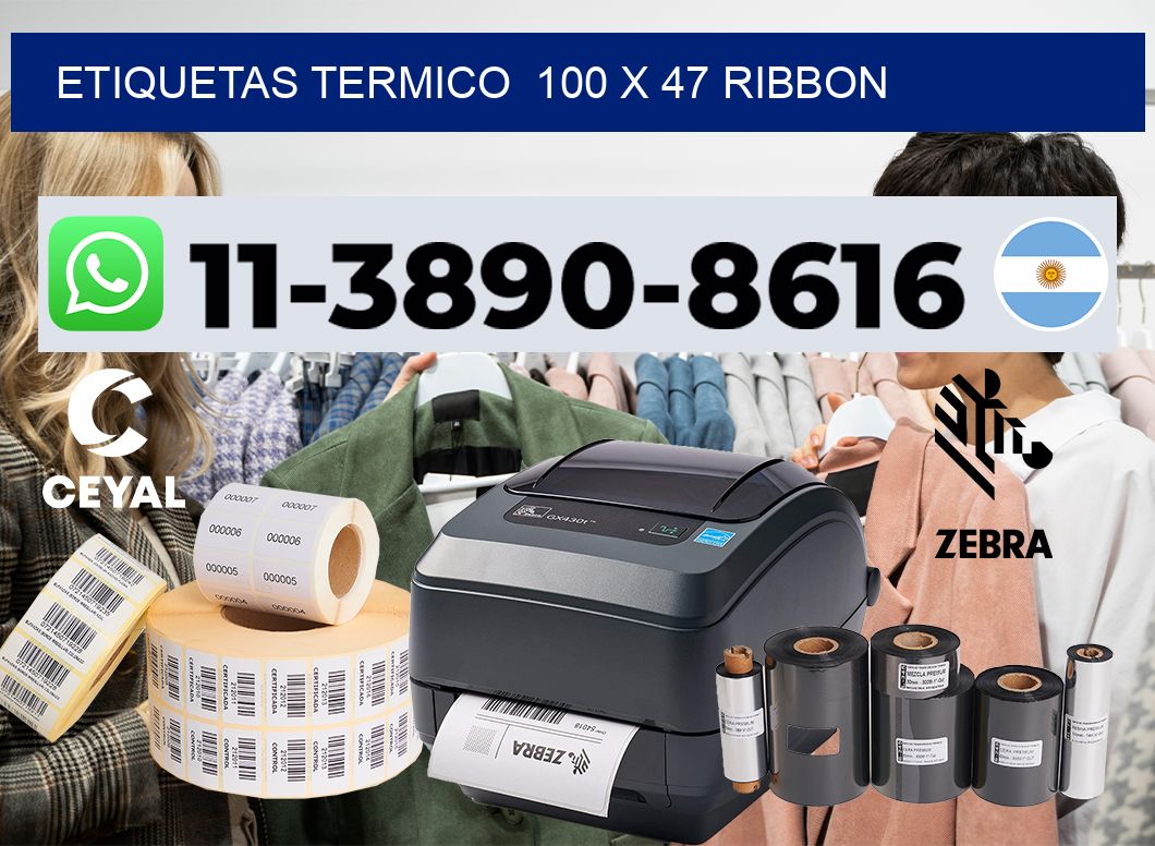 Etiquetas termico  100 x 47 ribbon