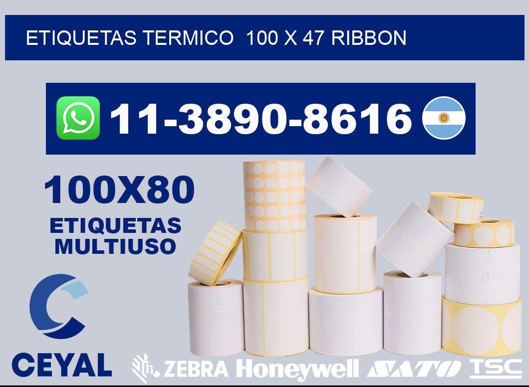 Etiquetas termico  100 x 47 ribbon