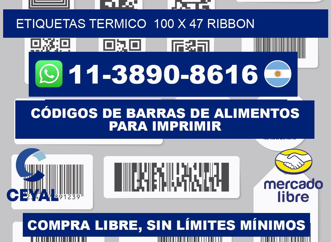 Etiquetas termico  100 x 47 ribbon