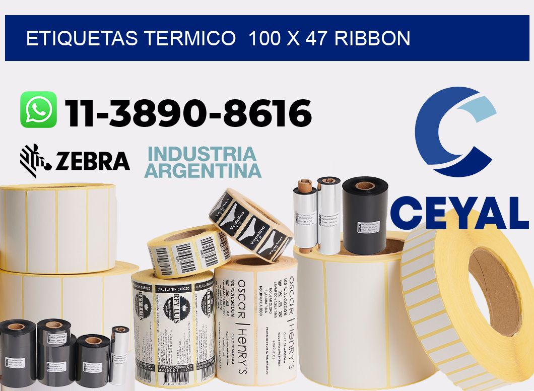 Etiquetas termico  100 x 47 ribbon