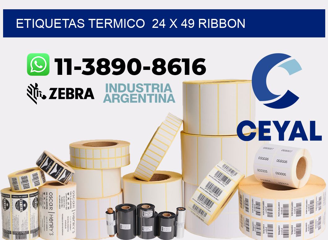 Etiquetas termico  24 x 49 ribbon