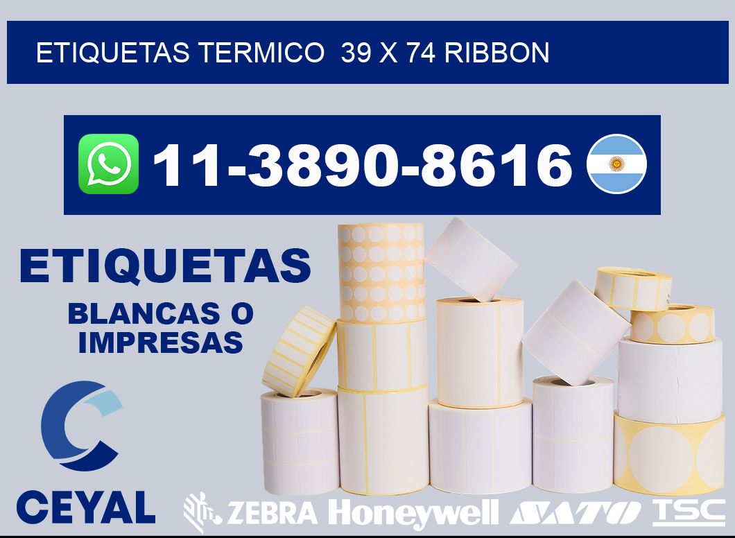 Etiquetas termico  39 x 74 ribbon