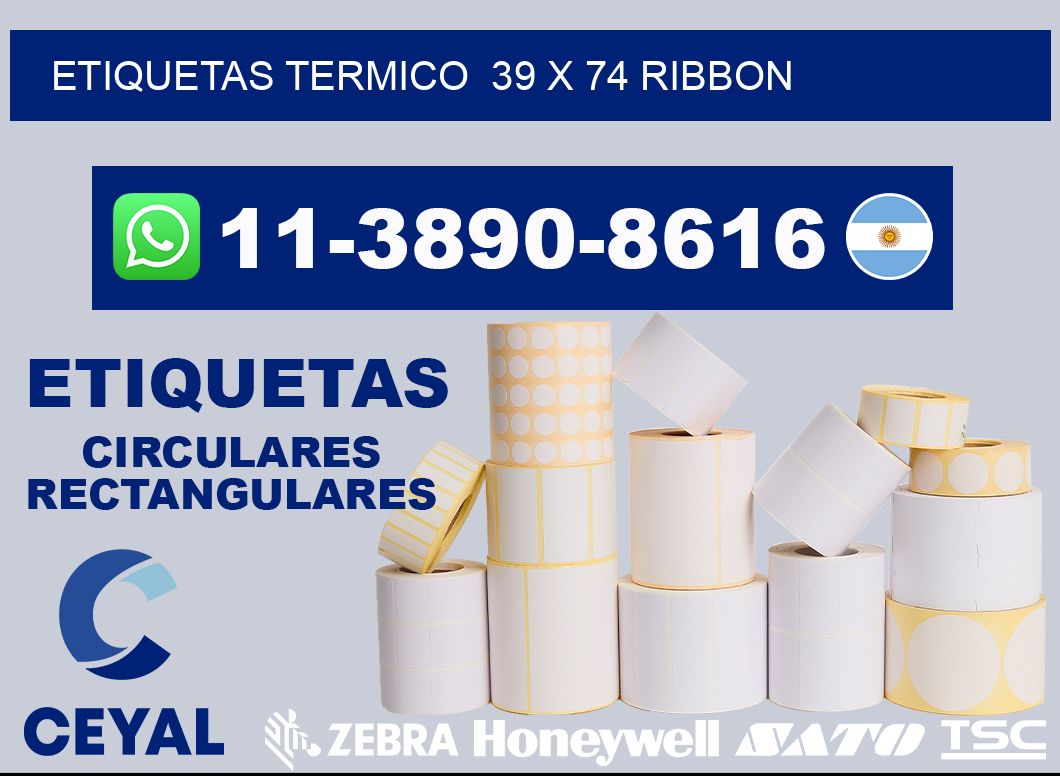 Etiquetas termico  39 x 74 ribbon