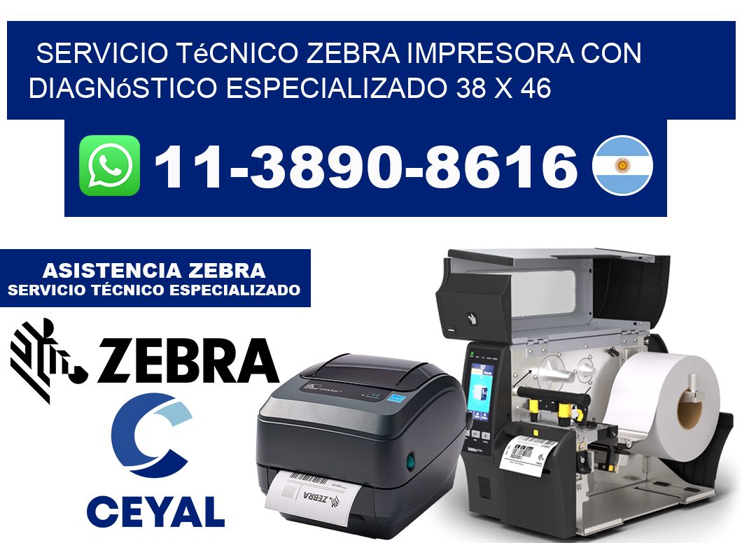 Servicio Técnico Zebra Impresora con Diagnóstico Especializado 38 x 46