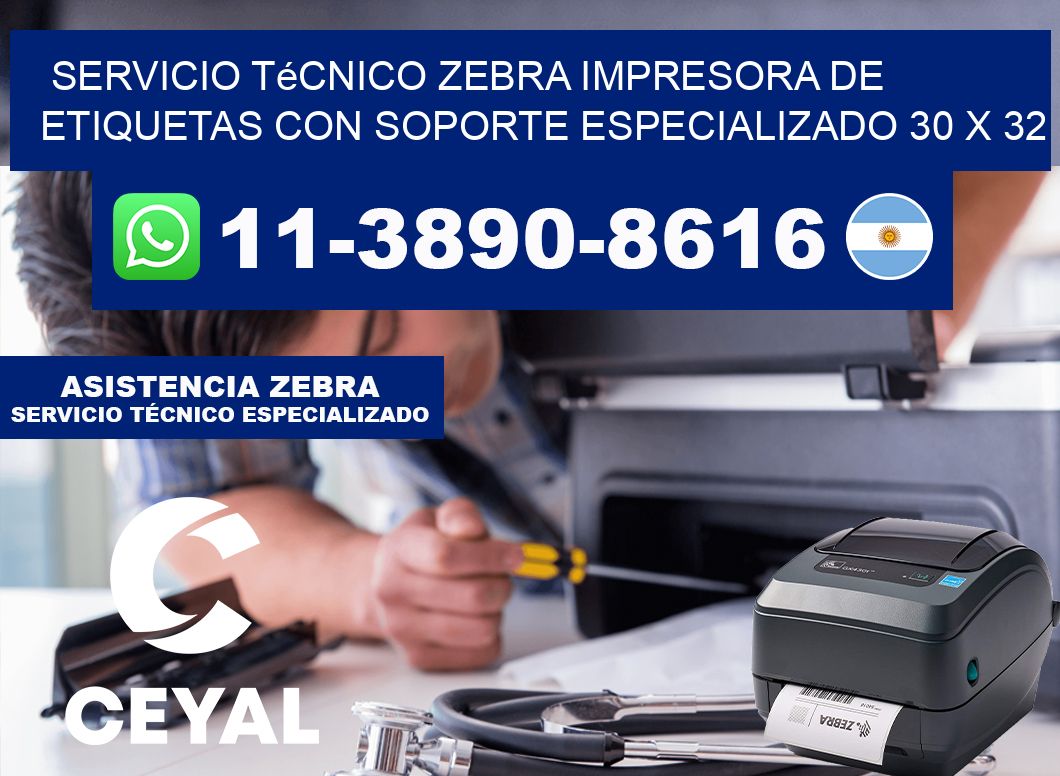 Servicio Técnico Zebra Impresora de Etiquetas con Soporte Especializado 30 x 32