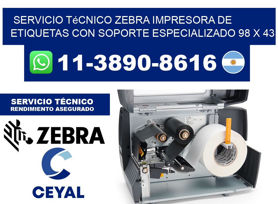 Servicio Técnico Zebra Impresora de Etiquetas con Soporte Especializado 98 x 43