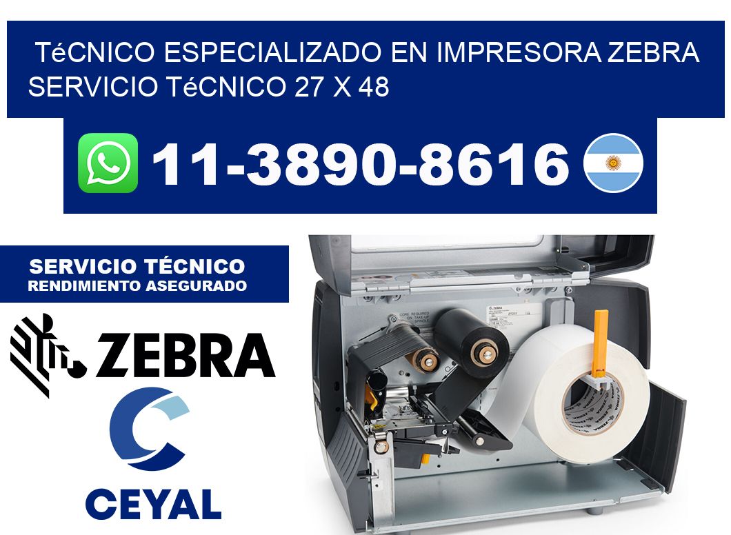 Técnico Especializado en Impresora Zebra Servicio Técnico 27 x 48